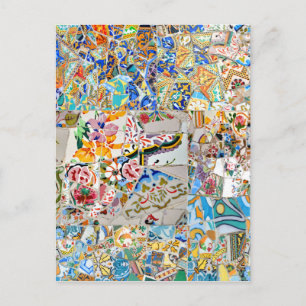 Herinneringen. Park Güell. Geweldig mozaïek. Deel  Briefkaart