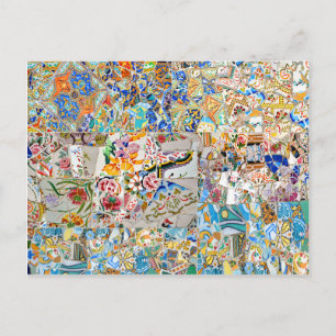 Herinneringen. Park Güell. Geweldig mozaïek. Deel  Briefkaart