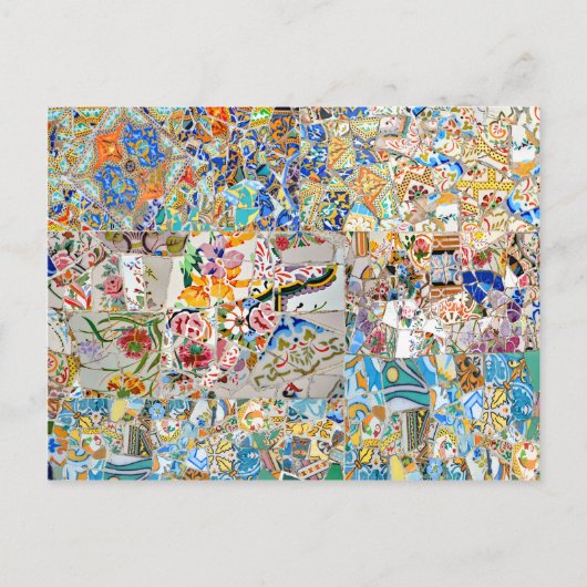 Herinneringen. Park Güell. Geweldig mozaïek. Deel Briefkaart (Voorkant)