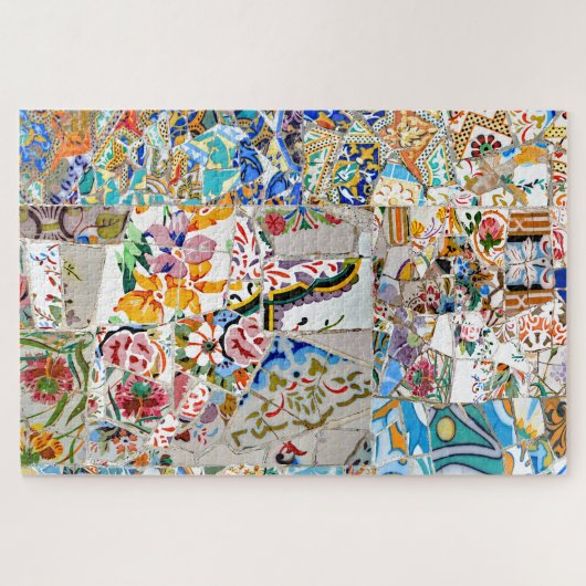 Herinneringen. Park Güell. Geweldige mozaïek. Deel Legpuzzel (Horizontaal)