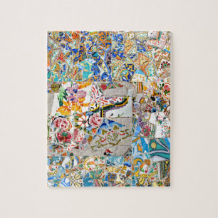 Herinneringen. Park Güell. Geweldige mozaïek. Deel Legpuzzel
