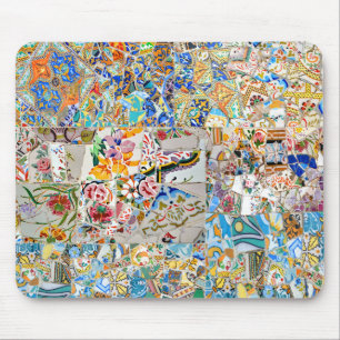 Herinneringen. Park Güell. Geweldige mozaïek. Deel Muismat