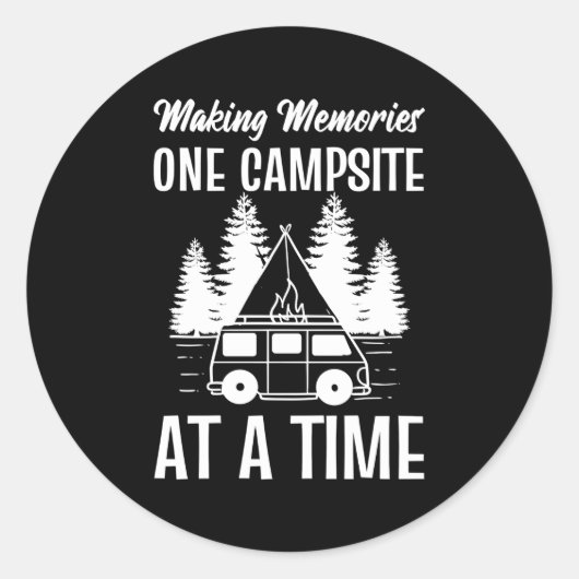 Herinneringen per camping avontuurlijk maken ronde sticker (Voorkant)
