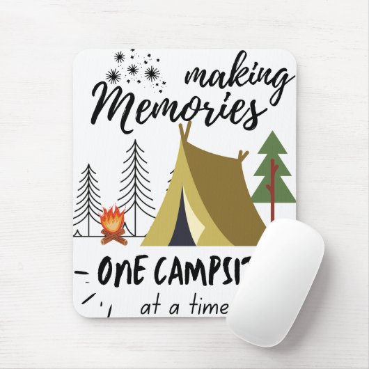 herinneringen tegelijk één kampeerplaats maken muismat (Met muis)