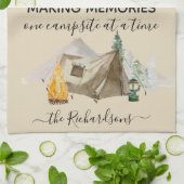 Herinneringen tegelijk één kampeerplaats maken theedoek (Gevouwen)