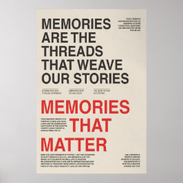 Herinneringen Typografie Poster Sentimentele Muurk