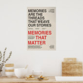 Herinneringen Typografie Poster Sentimentele Muurk (Keuken)