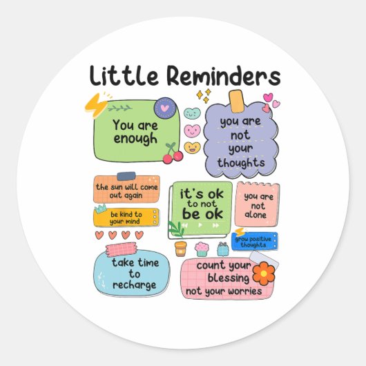 Herinneringen U bent voldoende mentaal gezondheids Ronde Sticker (Voorkant)