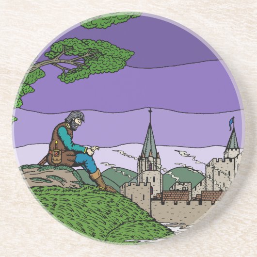 Herinneringen van Camelot Zandsteen Onderzetter (Voorkant)