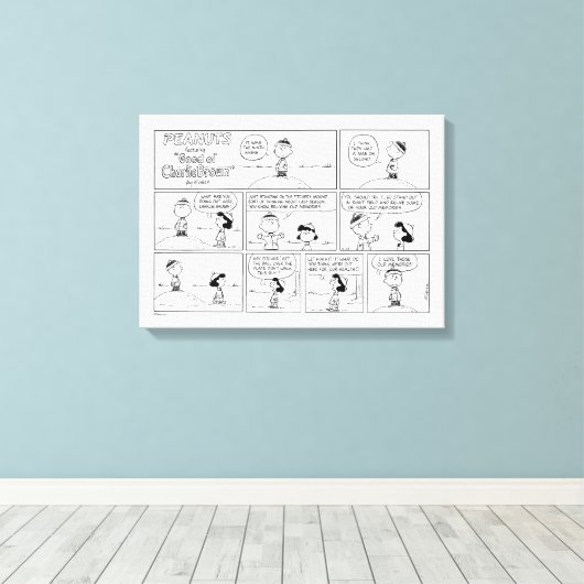 Herinneringen van Charlie Brown bij de pitcher's h Canvas Afdruk (Insitu (Houten vloer))