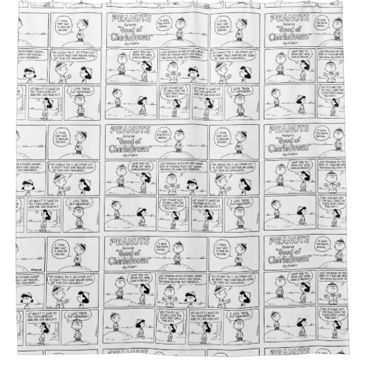 Herinneringen van Charlie Brown bij de pitcher's h Douchegordijn (Voorkant)