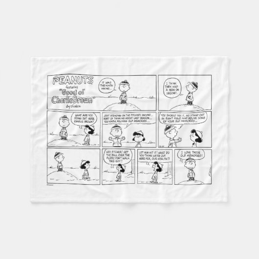 Herinneringen van Charlie Brown bij de pitcher's h Fleece Deken (Voorkant (Horizontaal))
