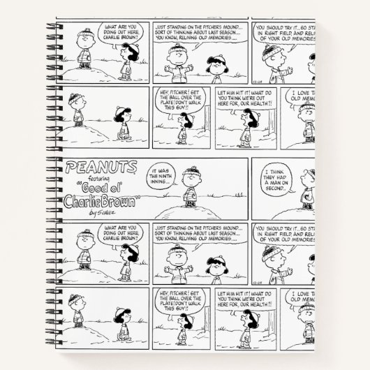 Herinneringen van Charlie Brown bij de pitcher's h Notitieboek (Voorkant)