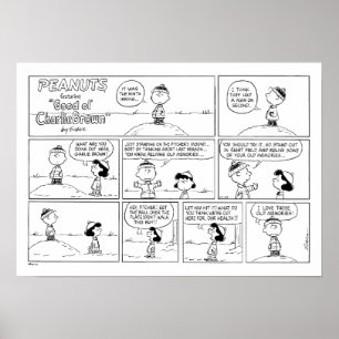 Herinneringen van Charlie Brown bij de pitcher's h Poster