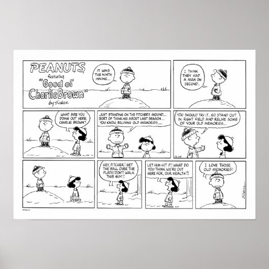 Herinneringen van Charlie Brown bij de pitcher's h Poster (Voorkant)