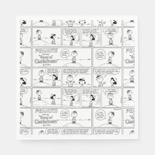 Herinneringen van Charlie Brown bij de pitcher's h Servet (Voorkant)