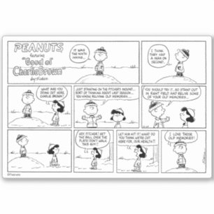 Herinneringen van Charlie Brown bij de pitcher's h Sticker