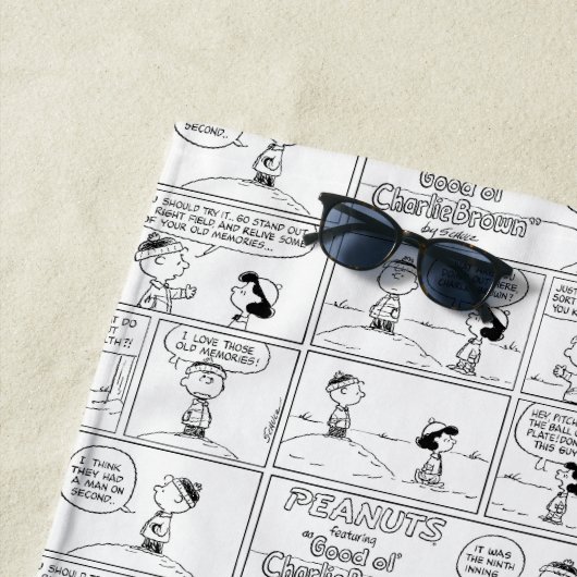 Herinneringen van Charlie Brown bij de pitcher's h Strandlaken (In situ)