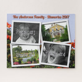 Herinneringen van de familie 4 x aangepaste foto's legpuzzel
