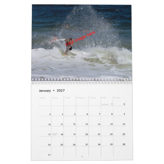 Herinneringen van het goede leven! Zon, Zee, zand Kalender (Jan 2027)