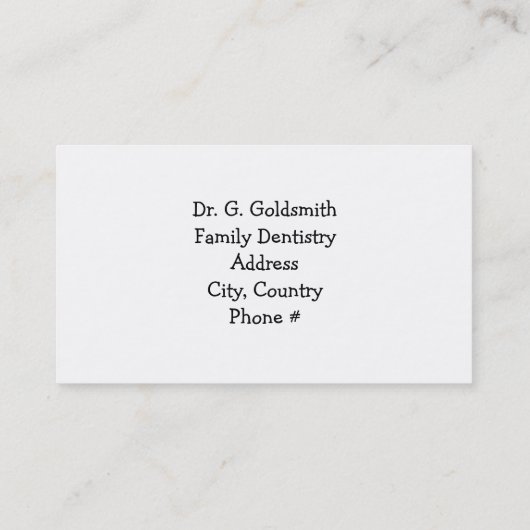 Herinneringen voor benoeming van tandartsen afsprakenkaartje (Achterkant)