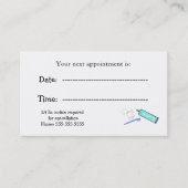 Herinneringen voor benoeming van tandartsen afsprakenkaartje (Voorkant)