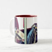 Herinneringen voor carrouselpaarden tweekleurige koffiemok (Voorkant links)