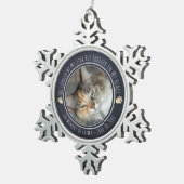 Herinneringen voor Pet Memorial Een foto Tin Sneeuwvlok Ornament (Rechts)