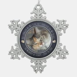 Herinneringen voor Pet Memorial Een foto Tin Sneeuwvlok Ornament