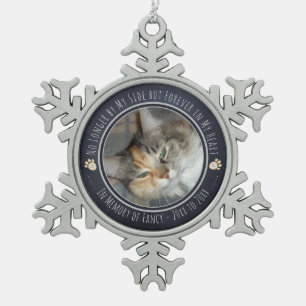 Herinneringen voor Pet Memorial Een foto Tin Sneeuwvlok Ornament