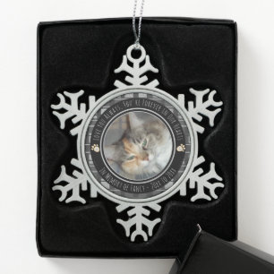 Herinneringen voor Pet Memorial Een foto Tin Sneeuwvlok Ornament