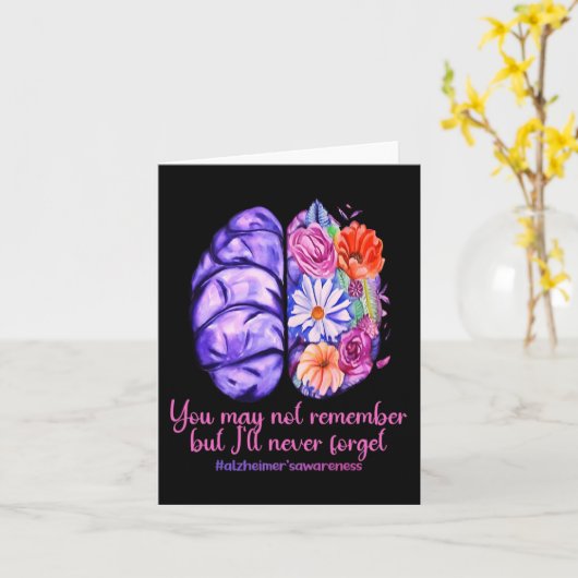 Herinneringen zijn belangrijk Alzheimer Paarse Alz Kaart (Gele Bloem)