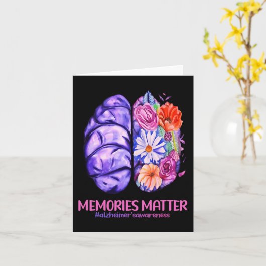 Herinneringen zijn belangrijk Alzheimer Paarse Alz Kaart (Gele Bloem)