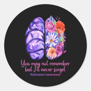 Herinneringen zijn belangrijk Alzheimer Paarse Alz Ronde Sticker
