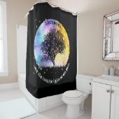 Herinneringen zijn kleurrijke kosmische boomverlic douchegordijn (In situ)