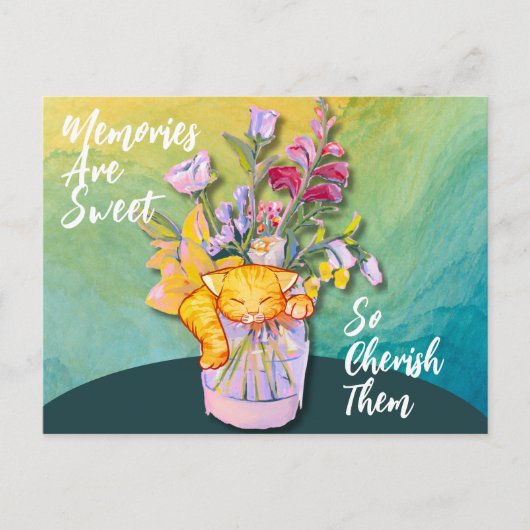 Herinneringen zijn zo mooi dat ze ze koesteren briefkaart (Voorkant)