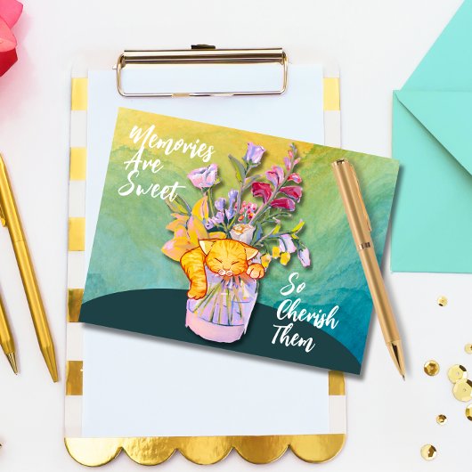 Herinneringen zijn zo mooi dat ze ze koesteren briefkaart