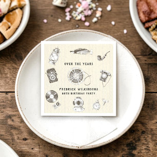 herinneringenlaan vintage 80ste verjaardag servet