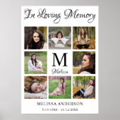 Herinnerings collage met foto's rouw funeral poster (Voorkant)