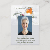 Herinneringsaandenken Engelse Robin-vogel Visitekaartje (Voorkant)