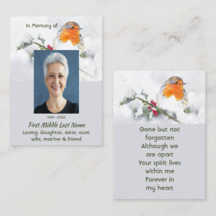 Herinneringsaandenken Engelse Robin-vogel Visitekaartje