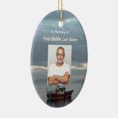 Herinneringsaandenken Visboot Visser Keramisch Ornament (Rechts)
