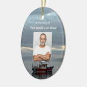 Herinneringsaandenken Visboot Visser Keramisch Ornament (Links)
