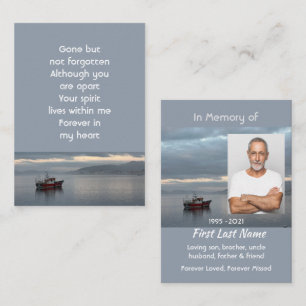 Herinneringsaandenken Visboot Visser Visitekaartje