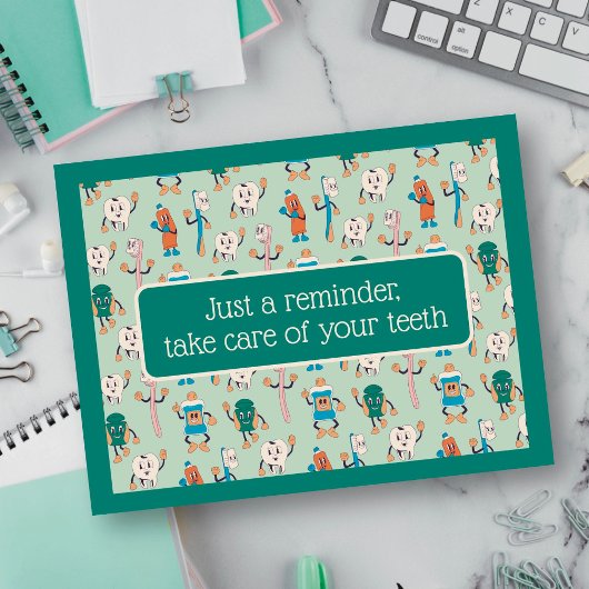 Herinneringsansichtkaart tandartsafspraak briefkaart