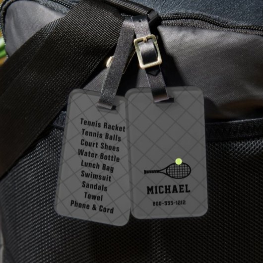 Herinneringsbalken voor zomerkamp - Tennis-kamp Bagagelabel