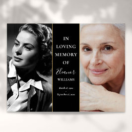 Herinneringsboekje met 2 foto's voor een uitvaart poster