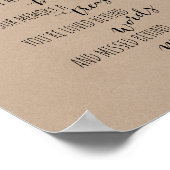 Herinneringsboekje, rouwkaart, Rustic Kraft Poster (Hoek)