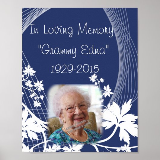 Herinneringsbord 'In Loving Memory' - Foto voor op Poster (Voorkant)