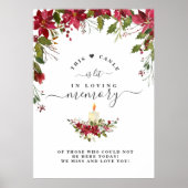 Herinneringsbord Poinsettia Kaars 'In Loving Memor Poster (Voorkant)